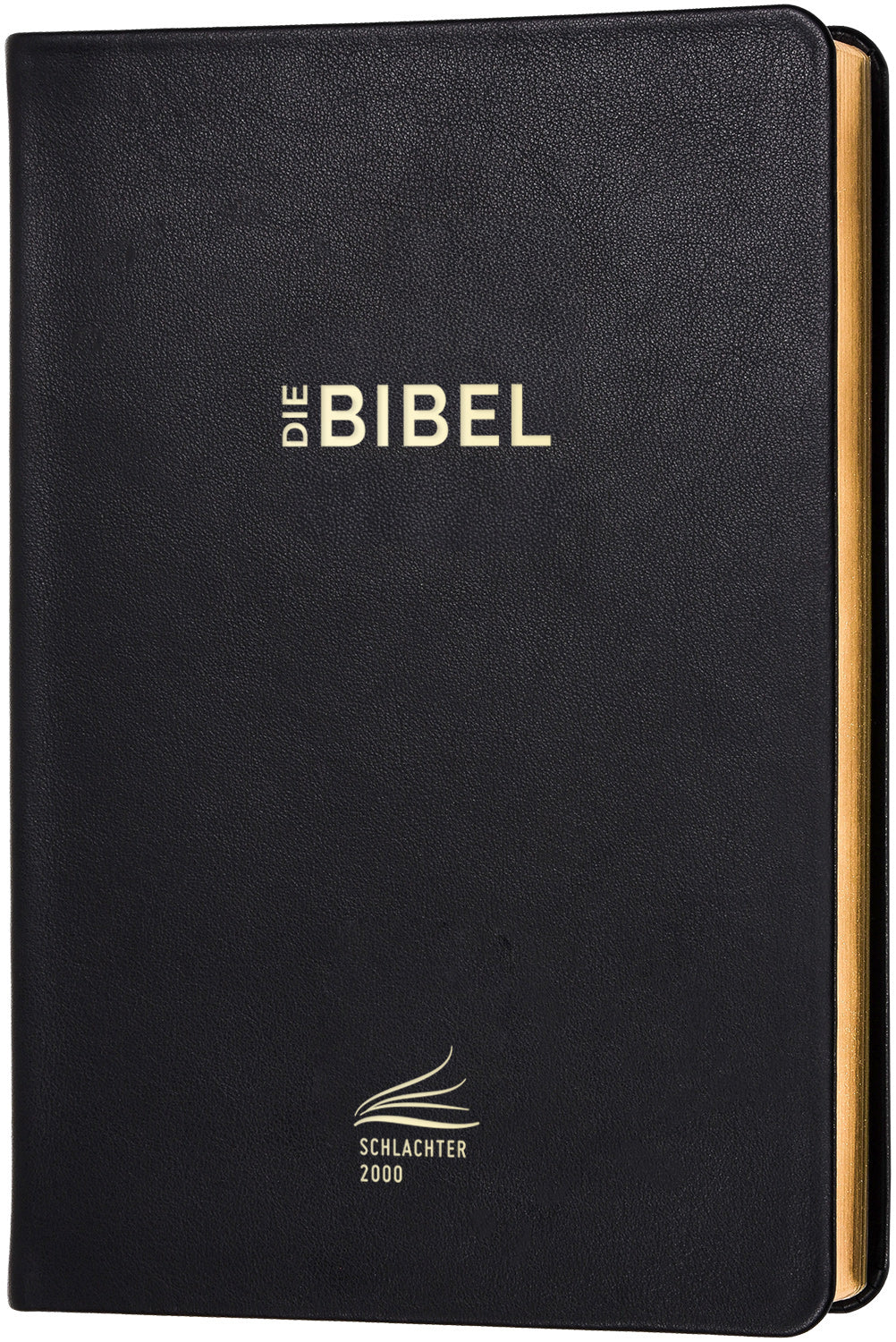 Schlachter 2000 Bibel - Standardausgabe (Kalbsleder-Ausgabe, flexibler Einband, Goldschnitt, schwarz) – Originalabbildung von CLV