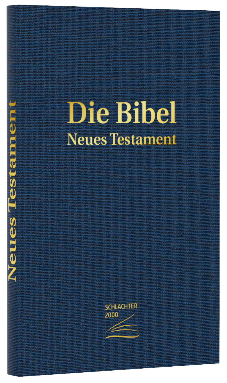 Schlachter 2000 Bibel - Neues Testament (dunkelblau, Leinen-Optik, Goldprägung) – Originalabbildung von CLV