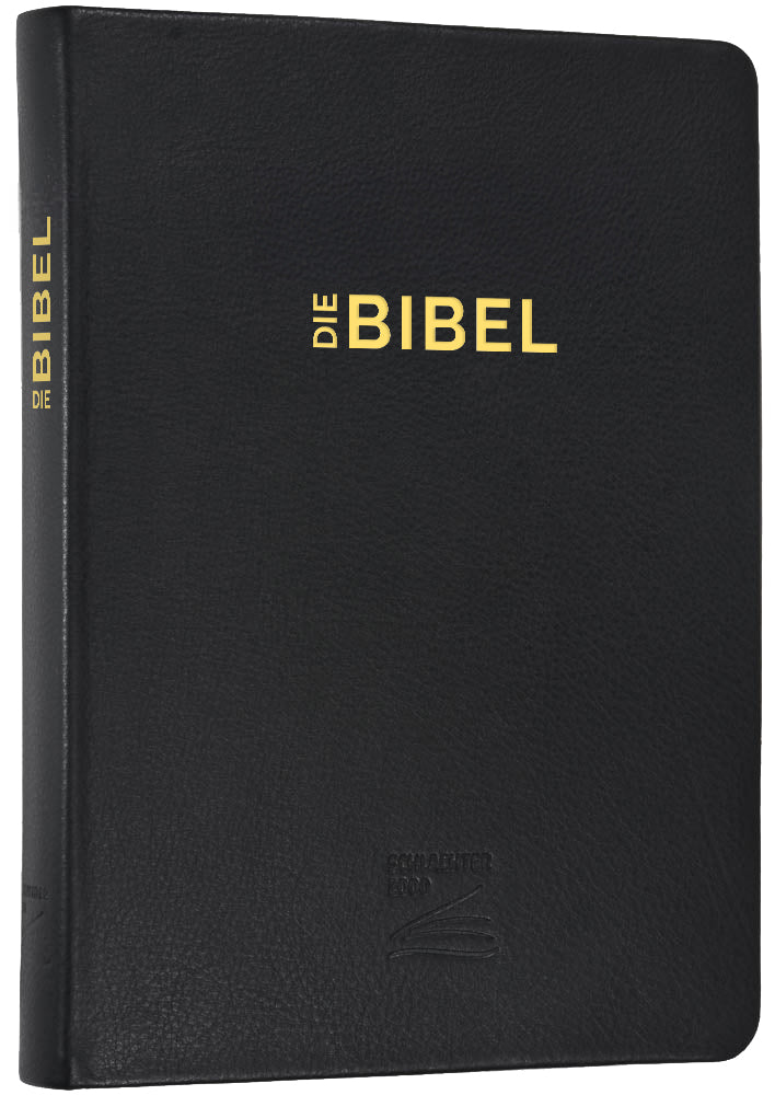 Schlachter 2000 Bibel – Schreibrandausgabe (flexibler Leder-Umschlag, schwarz) – Originalabbildung von CLV