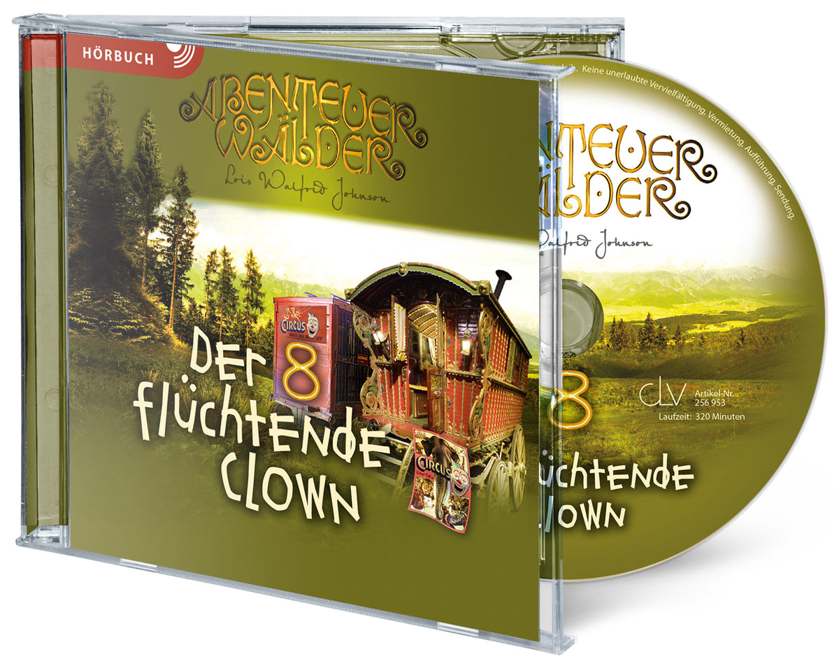 Abenteuerwälder 8: Der flüchtende Clown (Hörbuch [MP3]) – Originalabbildung von CLV